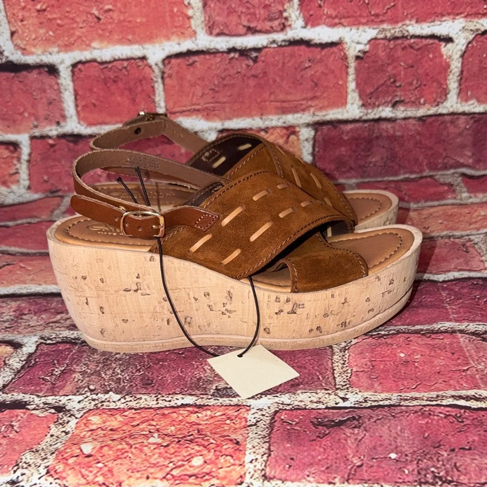 Carlo Pera Made in Italy Leather Wedge Sandals – Size 40 US size 9-9.5 new